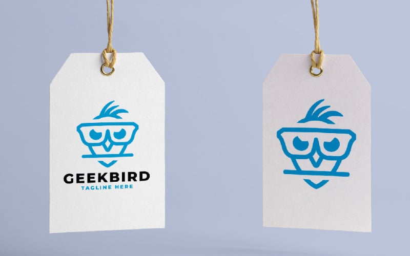 Eulen-Geek-Vogel-Logo-Vorlage