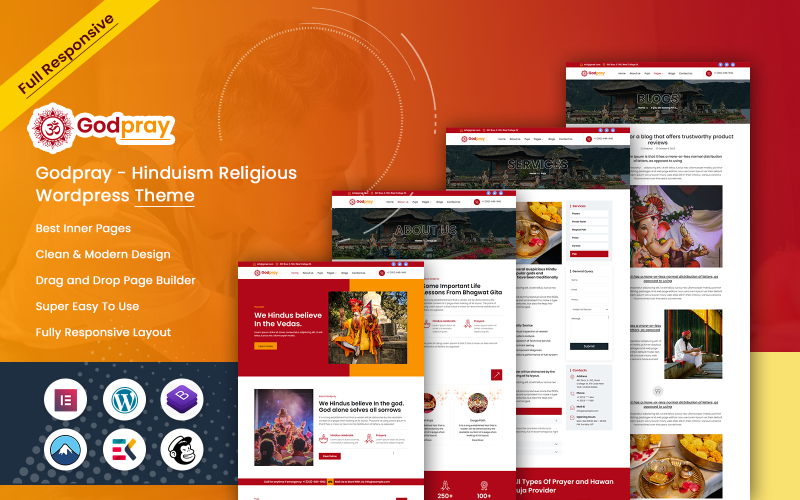 Godpray - Религиозная тема WordPress для индуизма