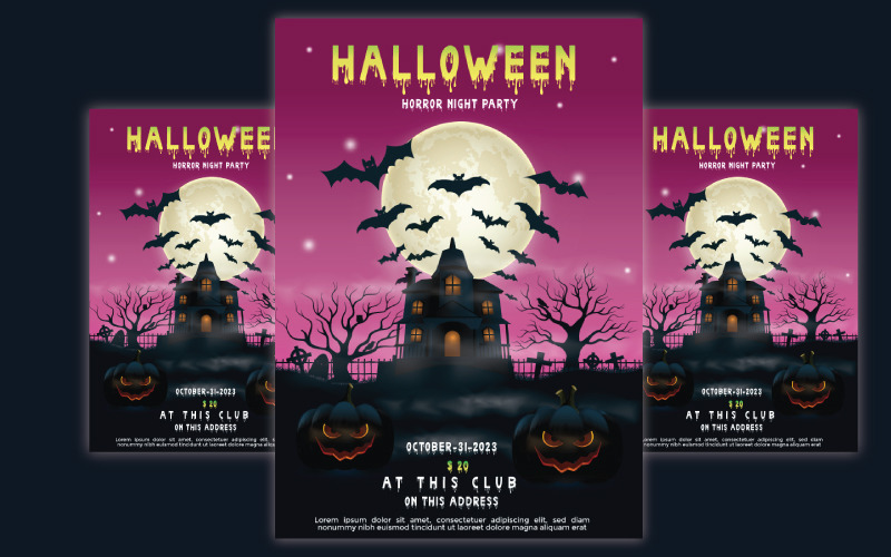 Modello di volantino per festa di Halloween - Modello di poster di Halloween