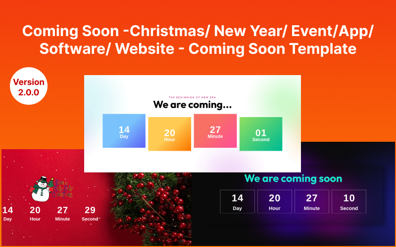 “圣诞节/新年/活动/应用程序/软件/网站-即将到来的模板"