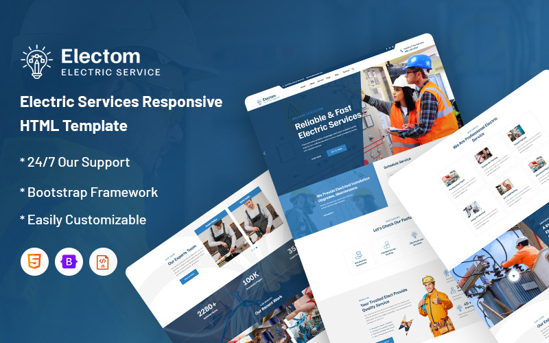 Electom – Websitesjabloon voor elektrische diensten