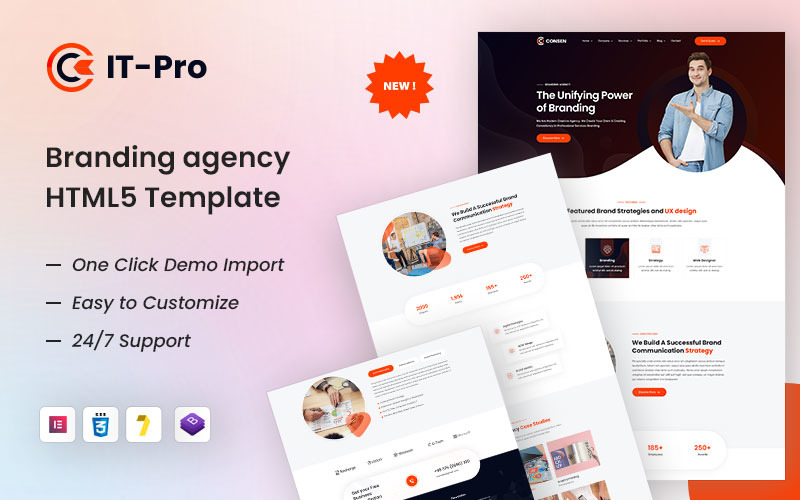 IT-Pro Branding Agency en HTML5-sjabloon voor bedrijven