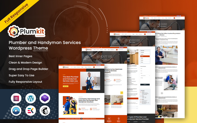 Plumkit - Tema WordPress per servizi idraulici e tuttofare