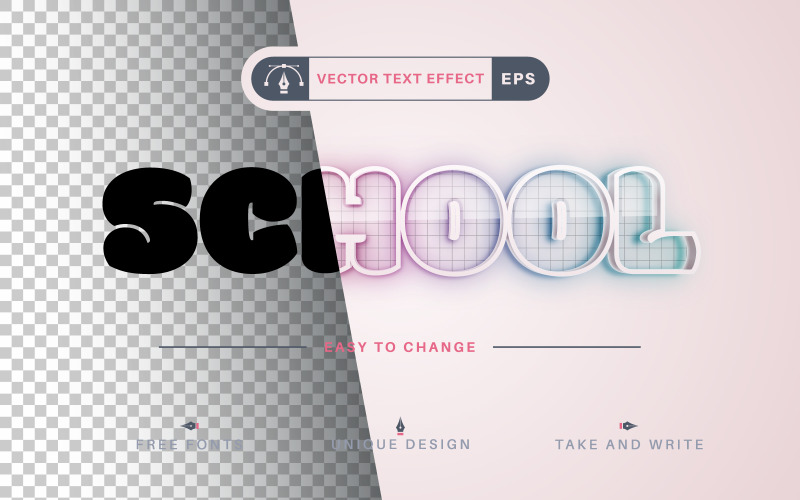 笔画学校-可编辑的文字效果，字体样式