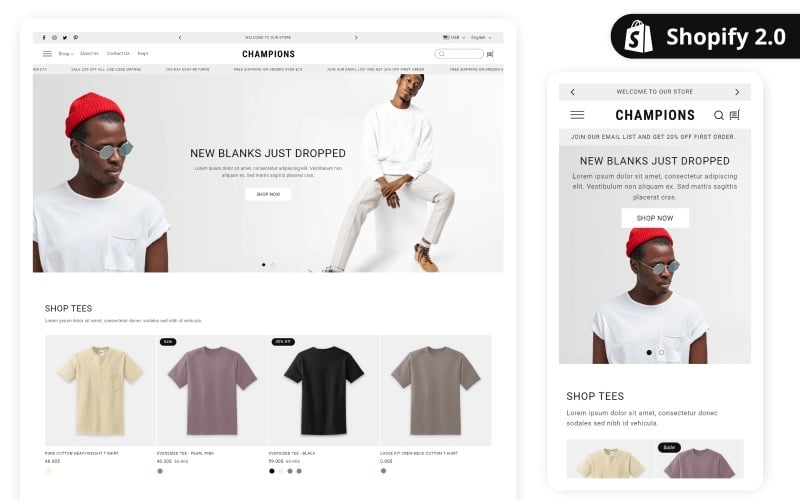 Champion – Shopify 2.0时尚主题|最佳购物服装主题