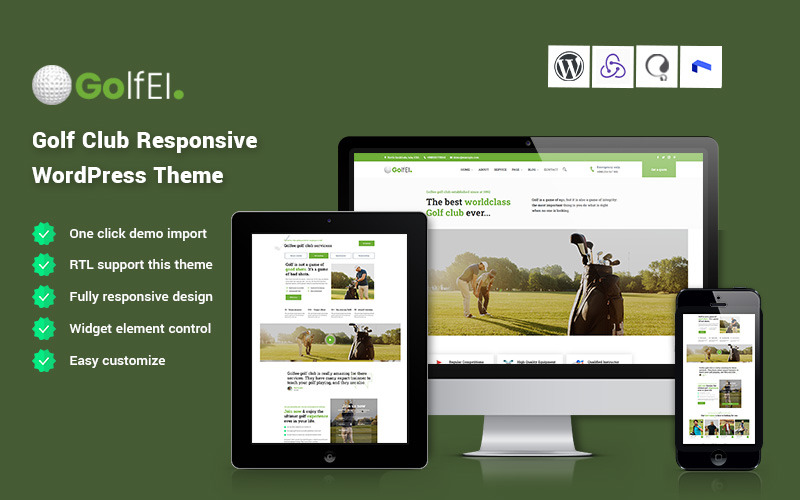 Golfei – Thème WordPress pour club de golf