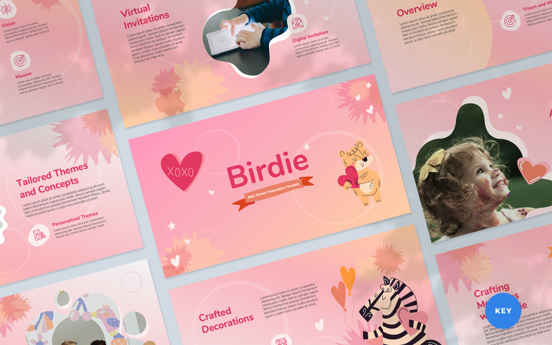 Birdie – Keynote-Vorlage für eine Babyparty-Präsentation