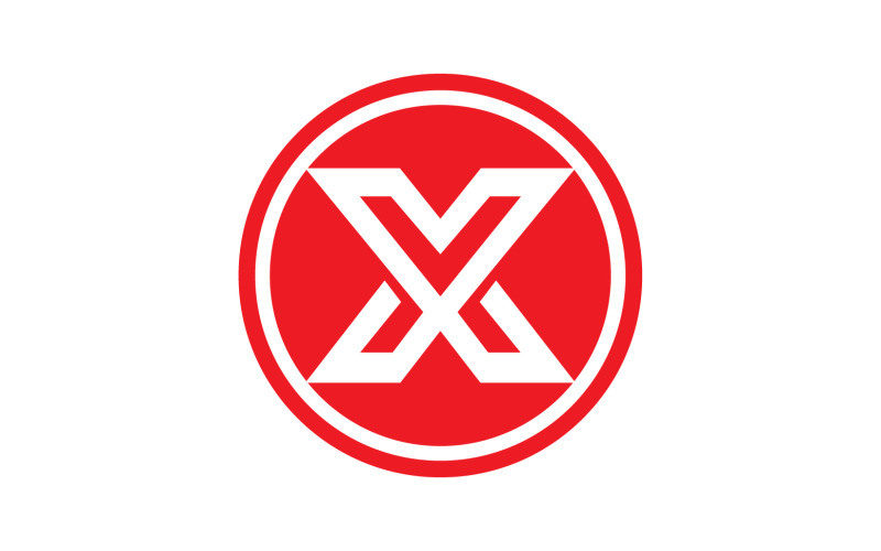 X字母初始标志矢量v22