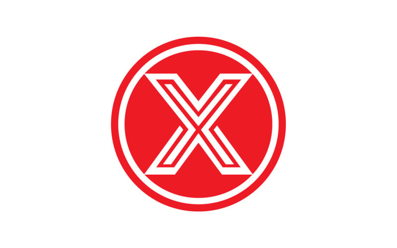 X字母初始标志矢量v34