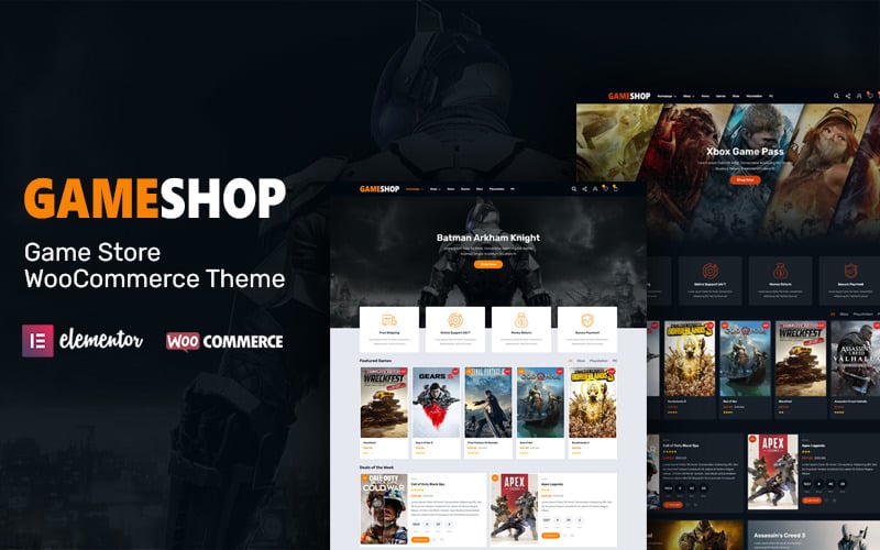 GameShop是WooCommerce游戏商店WordPress的主题。