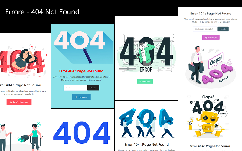 Ошибка — страница ошибки 404 для шаблона или темы HTML