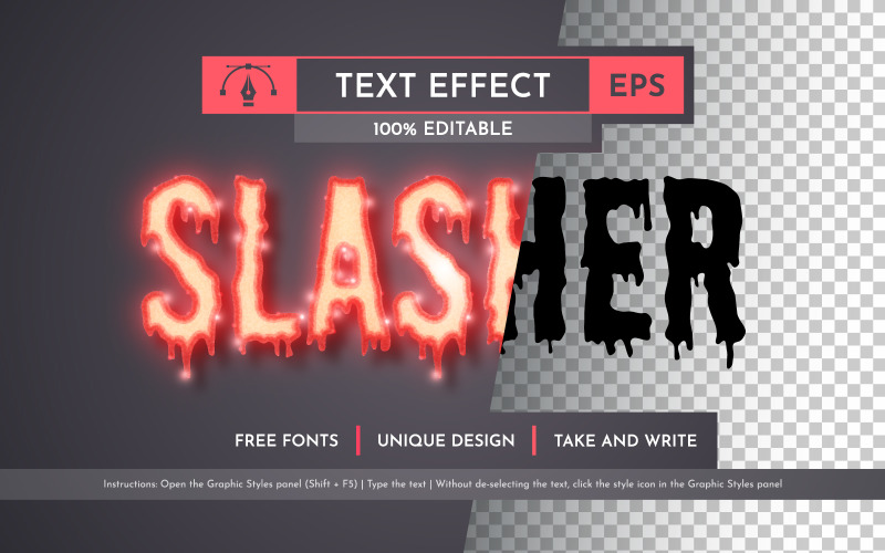 Retro Slasher - Editable Text Effect, Font Style