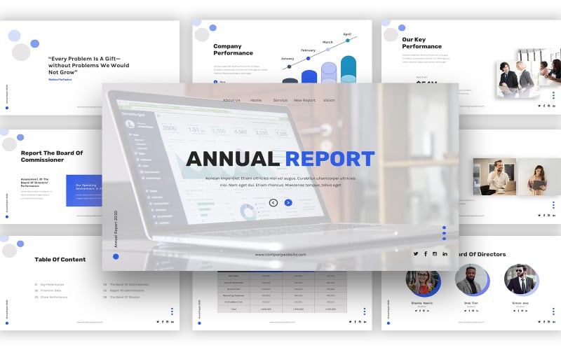 Annual Report & 谷歌幻灯片模板提案