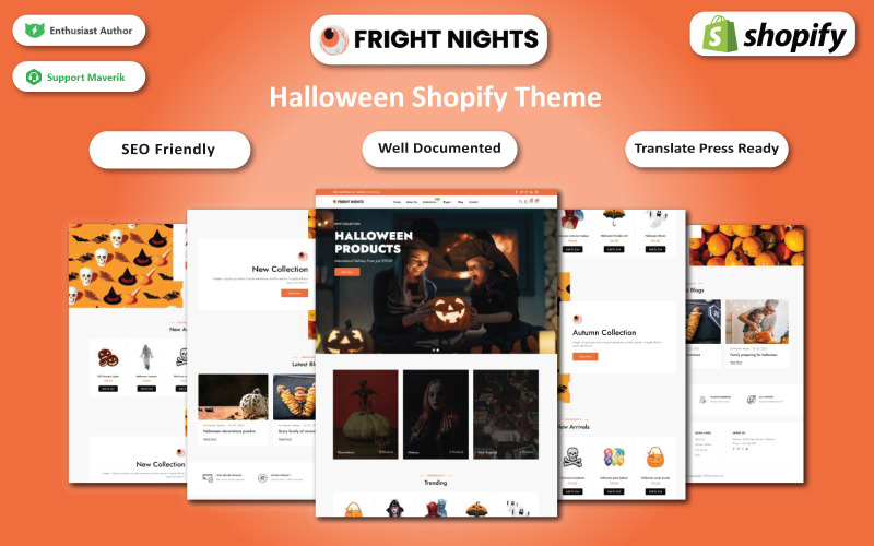惊魂夜 - Tema de seções multiuso do Halloween Shopify