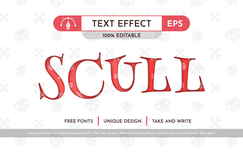 Scull - Editable Text Effect, Font Style