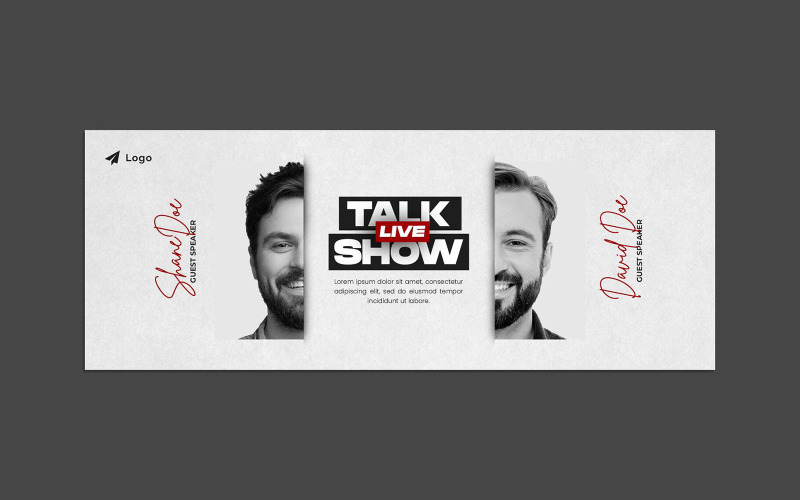 Modello banner per copertina Facebook podcast talk show