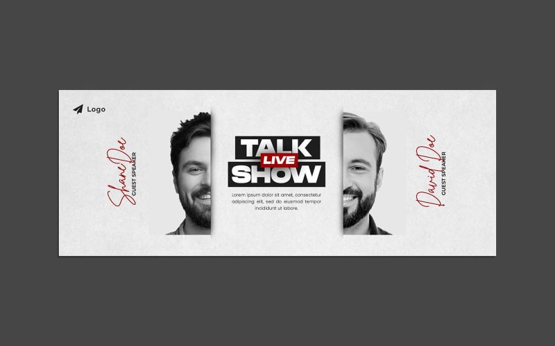 Podcast Talk Show Facebook borító szalaghirdetés sablon