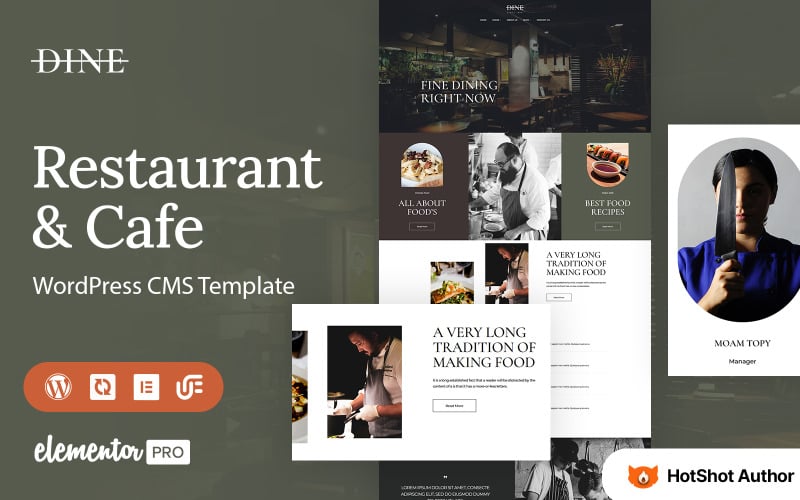 餐厅和咖啡馆的WordPress元素主题