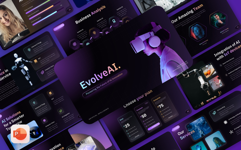 EvolveAI – Artificiell intelligens AI PowerPoint-mall