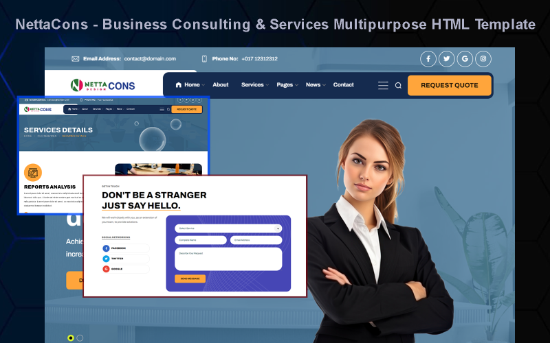 NettaCons - Plantilla HTML multipropósito de servicios y consultoría empresarial