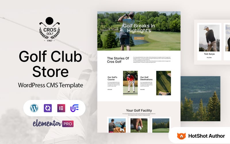 越野高尔夫俱乐部和球场WordPress元素主题