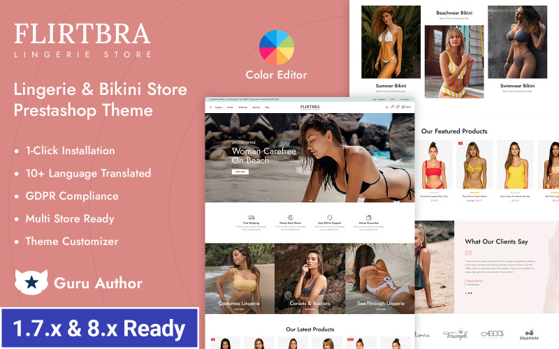 Flirtbra -女装商店, нижнего белья и нижнего белья Адаптивная тема Prestashop