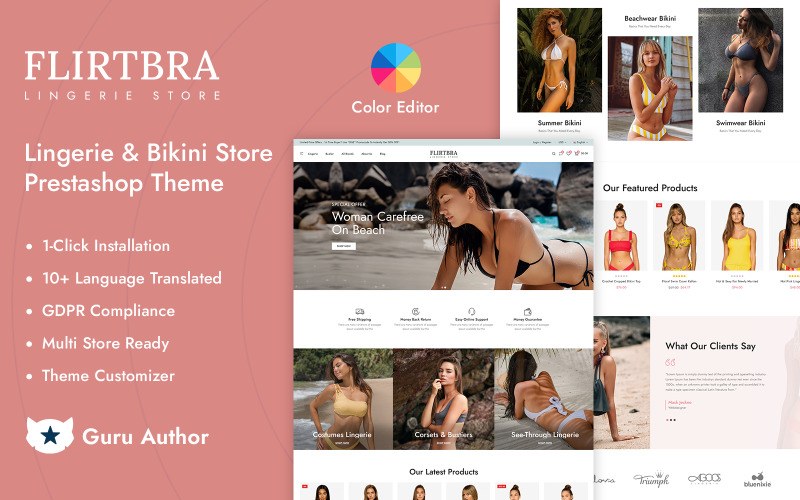 Flirtbra女性时尚商店, нижнего белья и нижнего белья Адаптивная тема Prestashop