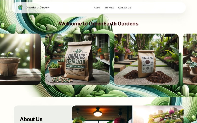 Green Earth Gardens - Productos de huertos urbanos - Plantilla de inicio