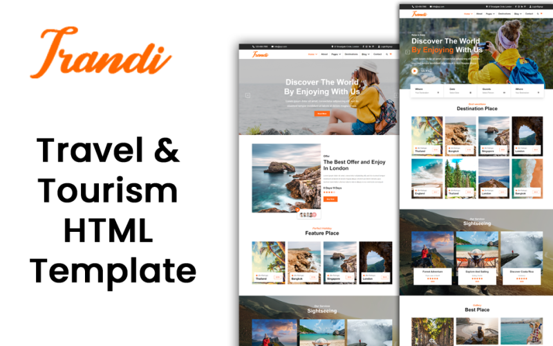 Trandi - szablon HTML dotyczący podróży i turystyki