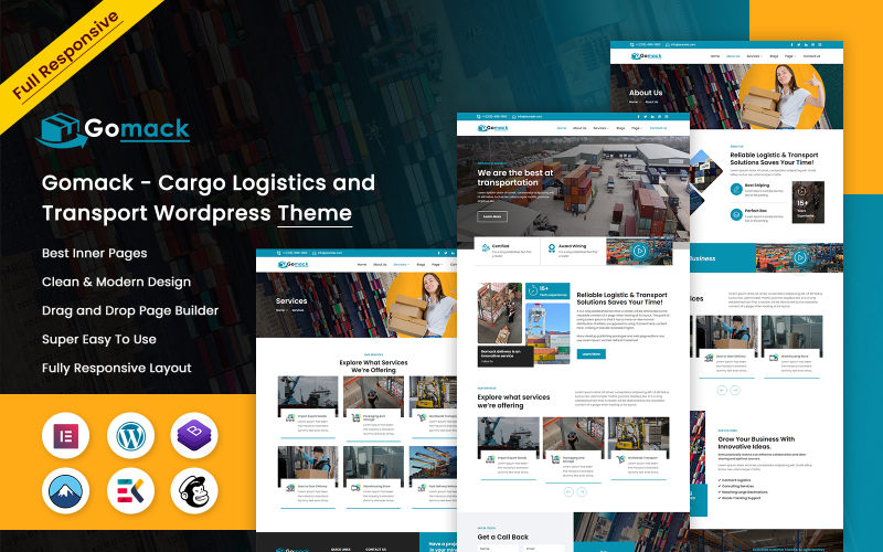 Gomack - Tema de WordPress para logística y transporte de carga