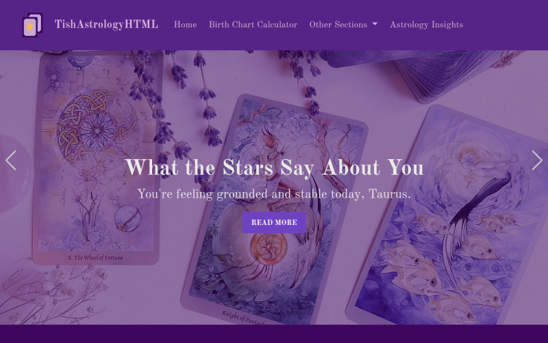 TishAstrologyHTML – Astrologie-HTML-Vorlage