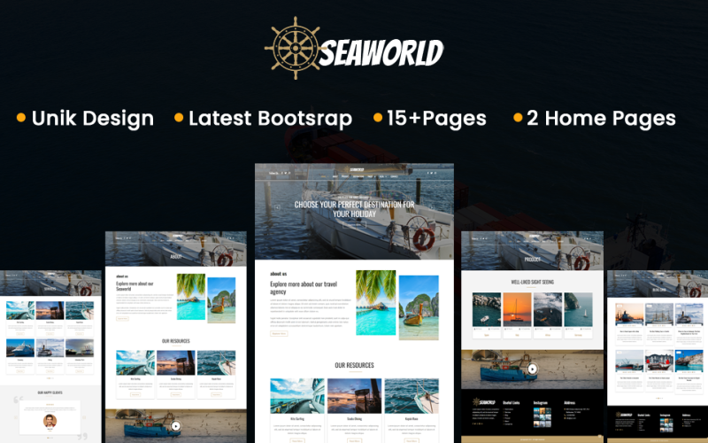 Sheworld - Zeeavontuur Reizen Html-sjabloon