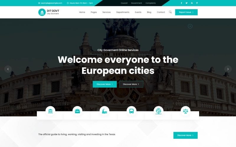 DIT GOVT – HTML5-шаблон городского правительства