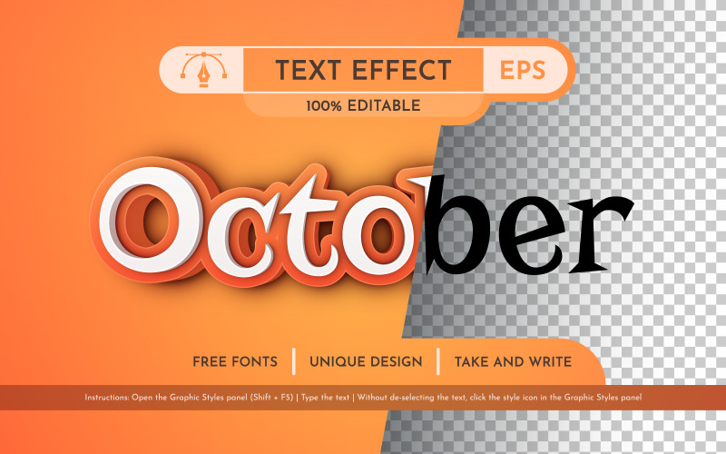Orange October - Editable Text Effect, Font Style