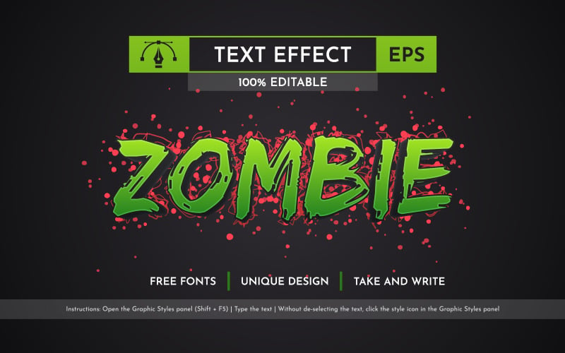 Blood Zombie - Editable Text Effect, Font Style