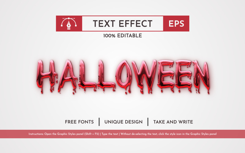 Bloody Halloween - Editable Text Effect, Font Style