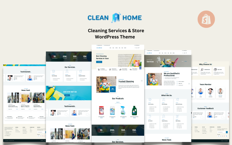 家庭清洁-清洁服务 & Shop Shopify主题