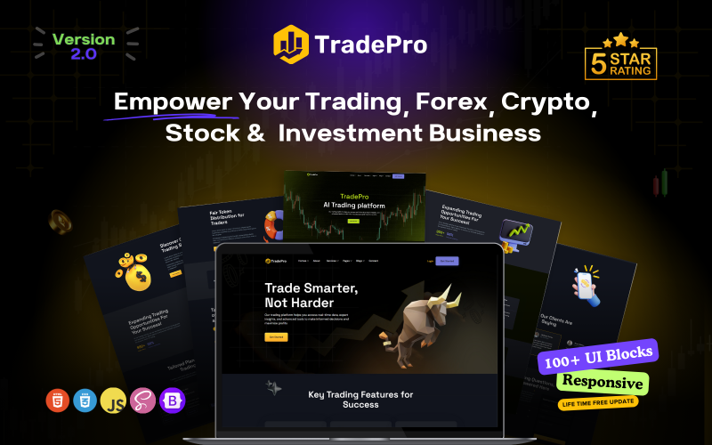 TradePro -交易，外汇，加密货币和投资的终极HTML模板