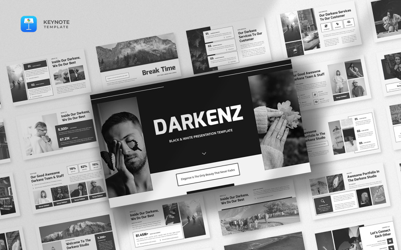 Darkenz - Modèle Keynote noir et blanc