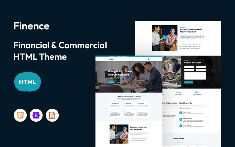 Finence – Pénzügyi és kereskedelmi webhelysablon