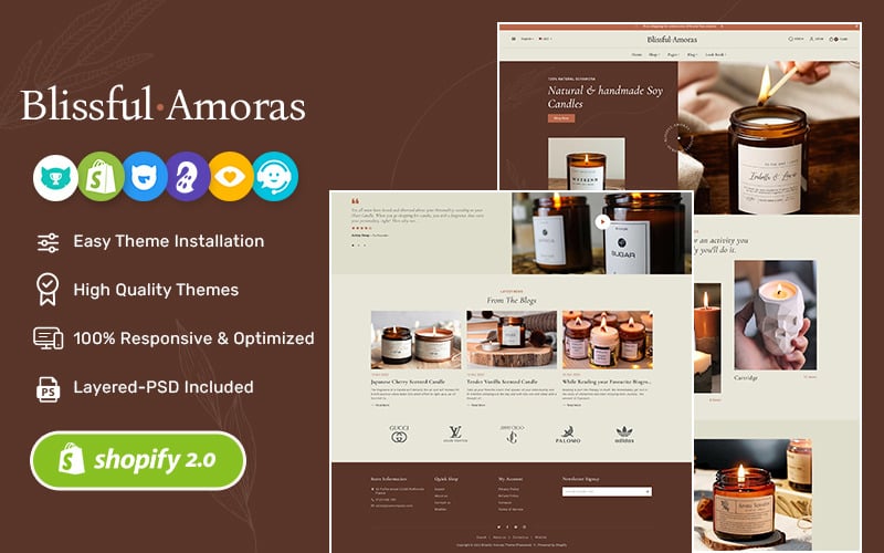 Blissful Amoras - Tema reattivo multiuso minimale di Shopify