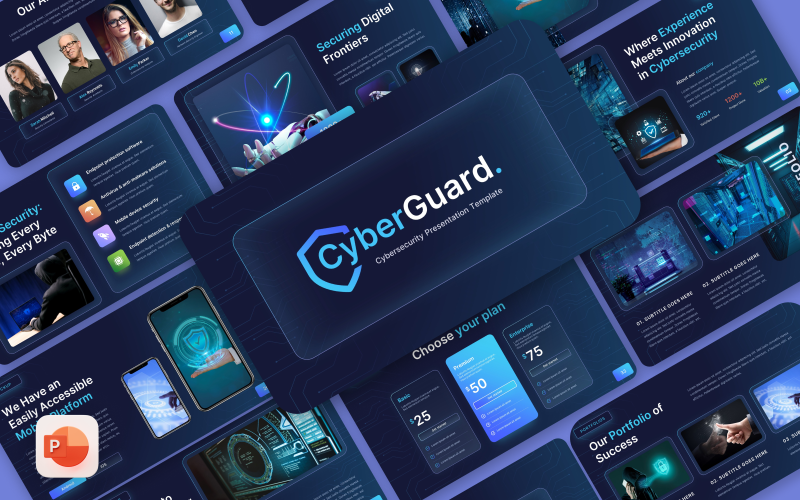 CyberGuard -网络安全PowerPoint模板
