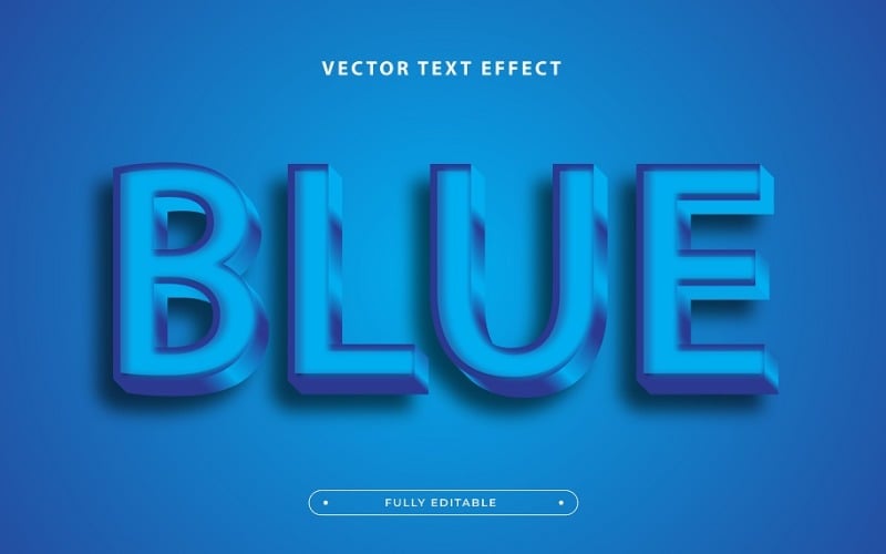 3d蓝色文字效果设计. 现代文字设计. 完全可编辑的文字效果.