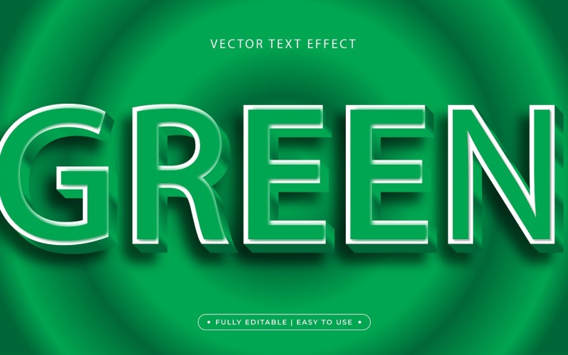 3d绿色文字效果设计. 现代文字设计. 完全可编辑的文字效果.
