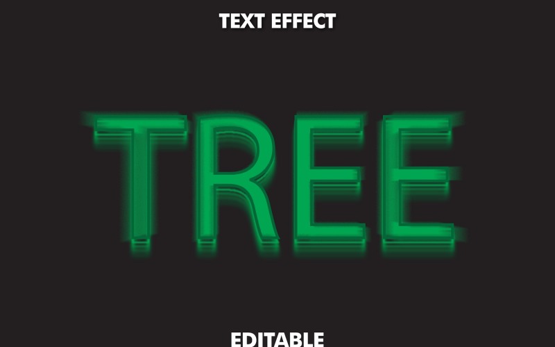 3d TREE文字效果设计. 现代文字设计. 完全可编辑的文字效果.