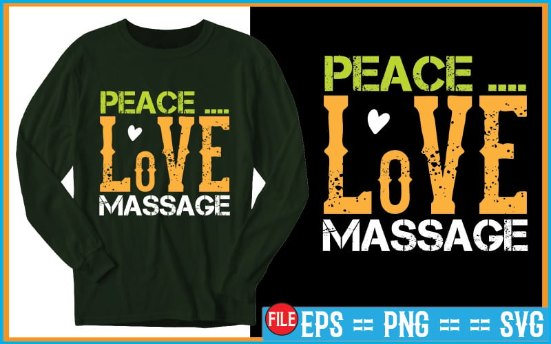 Design della maglietta per massaggio Peace Love