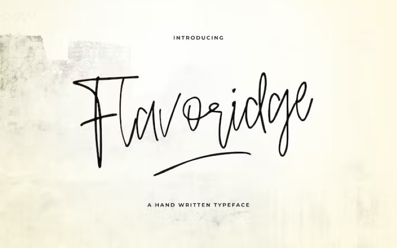 Flavoridge: caratteri tipografici scritti a mano