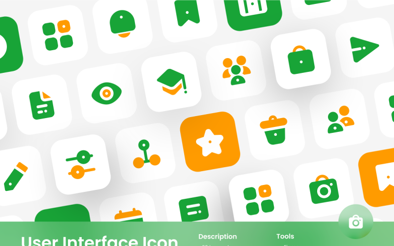 Användargränssnitt Ikonuppsättning fylld tvåtonsstil