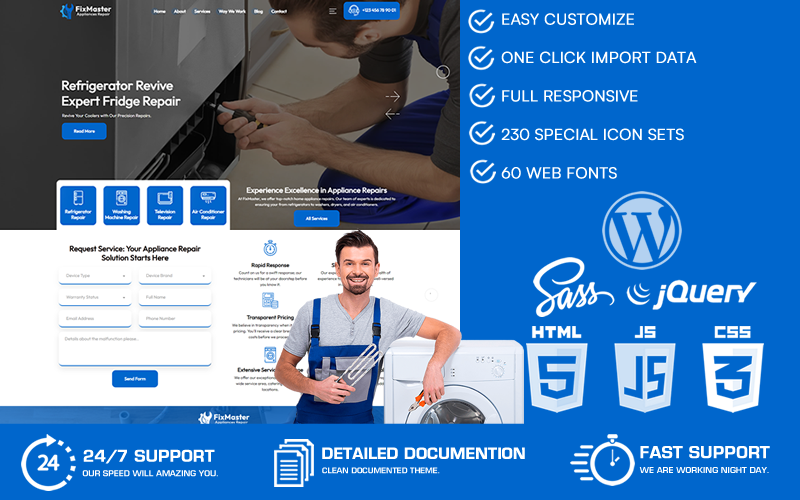 FixMaster - Reparation av apparater WordPress-tema