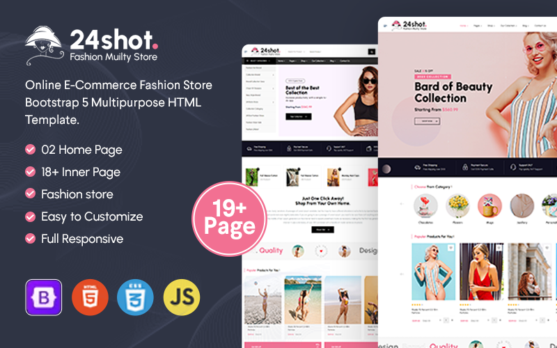 Modello Bootstrap e negozio di moda e-commerce da donna 24shot